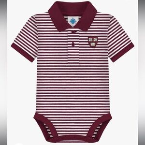 Harvard Embroidered Logo - Baby Infant Polo Onesie shirt 0-3 months striped